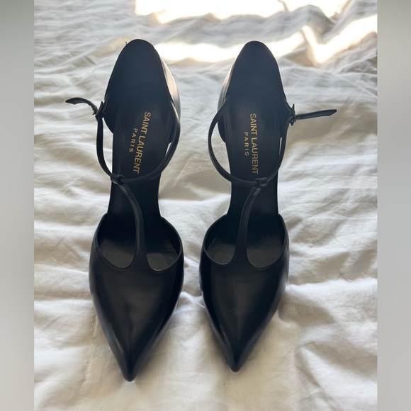Saint Laurent Black Leather Heels - Picture 1 of 7